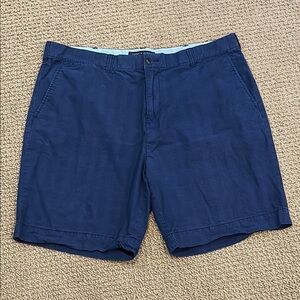 Tommy Hilfiger Men's Blue Plaid Flat Front Shorts size 38 Preppy Nautical Golf